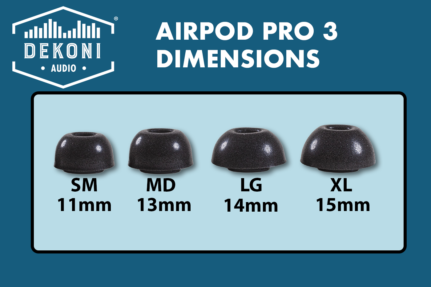Dekoni Audio Memory Foam Earphone Tips for the Apple Airpods Pro 3 - Small Single