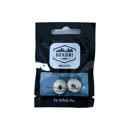 Dekoni Audio Memory Foam Earphone Tips for the Apple Airpods Pro & Airpods Pro 2 - Grey, XL 1 Pair