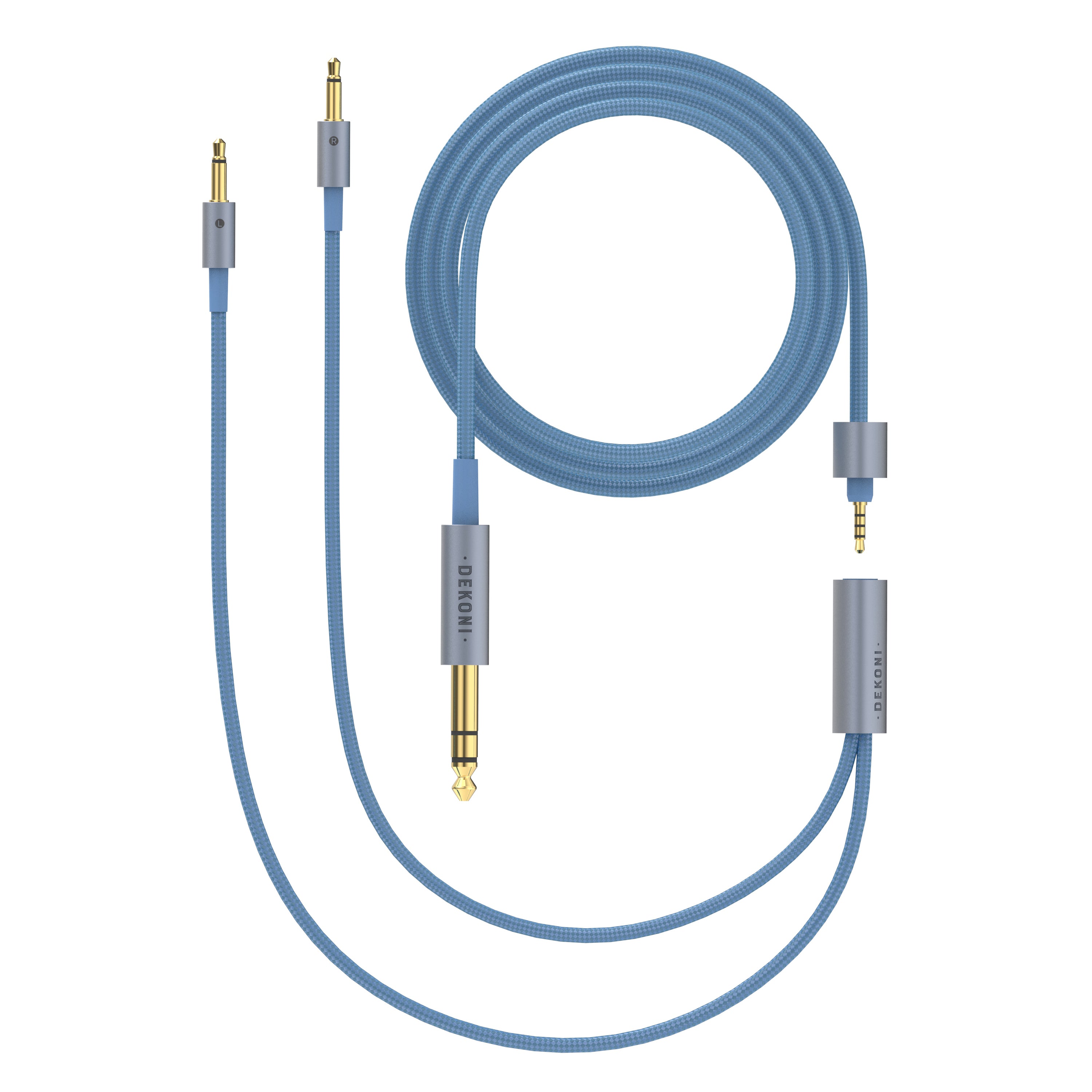 Dekoni Audio Ensemble 1/4 52 Nylon Wrapped Cable with 3.5mm Headphone Connectors