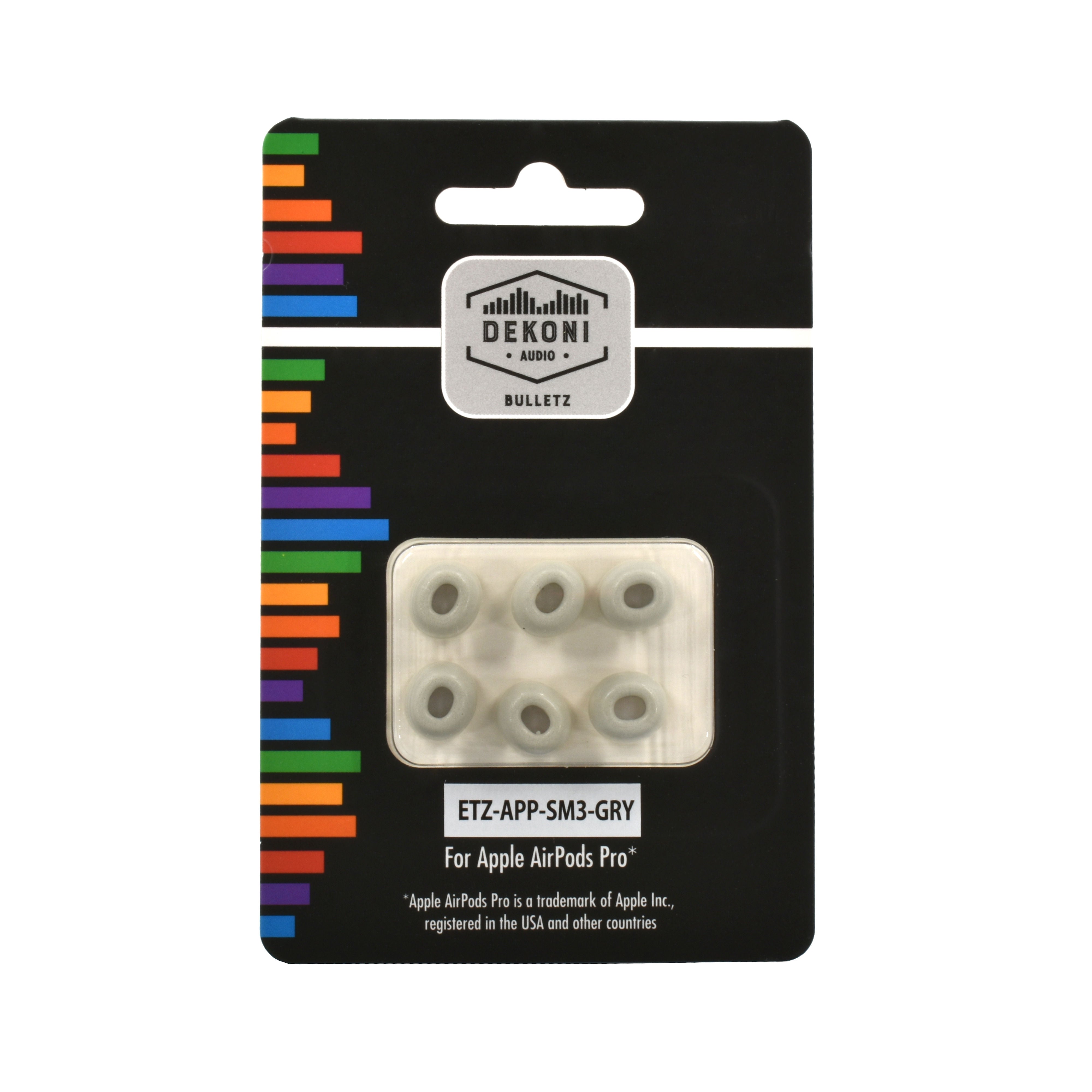 Dekoni Audio Premium Memory Foam Tips for the Apple Airpods Pro – Grey – 3 Pack, Small