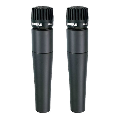 Shure SM57-LC Legendary Unidirectional Dynamic Pro Instrument Microphone PAIR