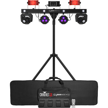 Chauvet DJ GigBAR Move + ILS 5-in-1 Lighting System with Moving Heads, Pars, Derbys, Strobe, and Laser Effects