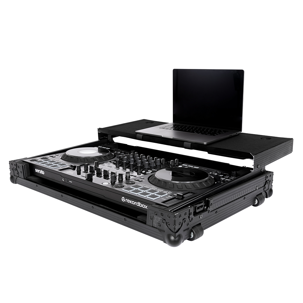 Headliner HL10013 Pitch Black Flight Case For DDJ-FLX10 W/ Labtop Platform & Wheels
