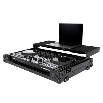 Headliner HL10013 Pitch Black Flight Case For DDJ-FLX10 W/ Labtop Platform & Wheels