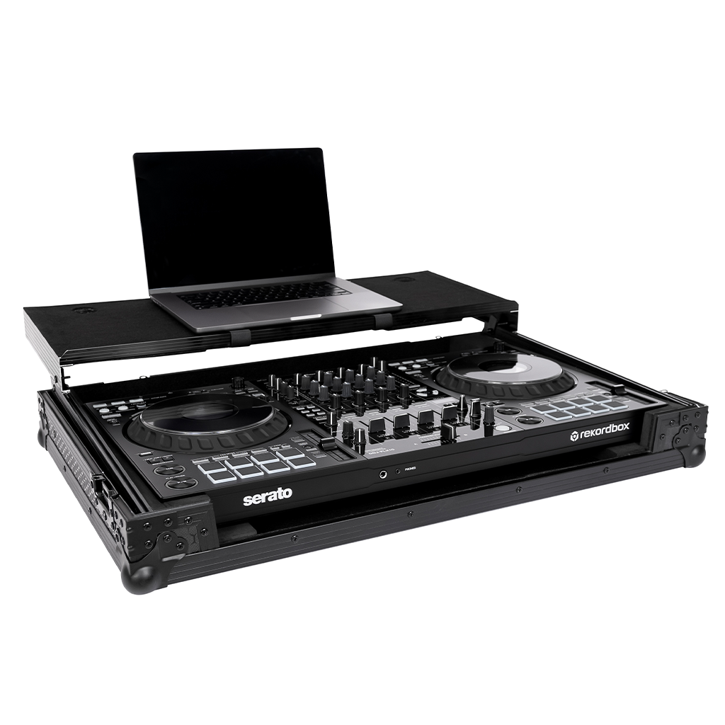 Headliner HL10013 Pitch Black Flight Case For DDJ-FLX10 W/ Labtop Platform & Wheels