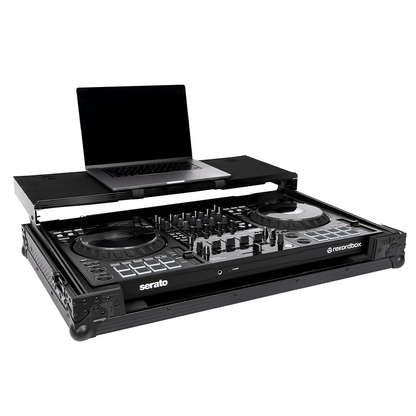 Headliner HL10013 Pitch Black Flight Case For DDJ-FLX10 W/ Labtop Platform & Wheels