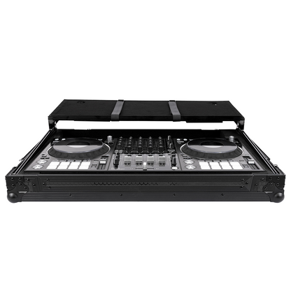 Headliner HL10013 Pitch Black Flight Case For DDJ-FLX10 W/ Labtop Platform & Wheels