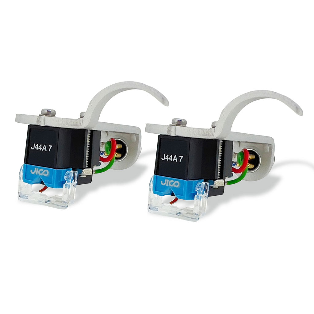 JICO J-AAC0835 JICO OMNIA J44A 7 DJ Improved SD Cartridges Mounted on Silver Jico Headshells (2-Pack)