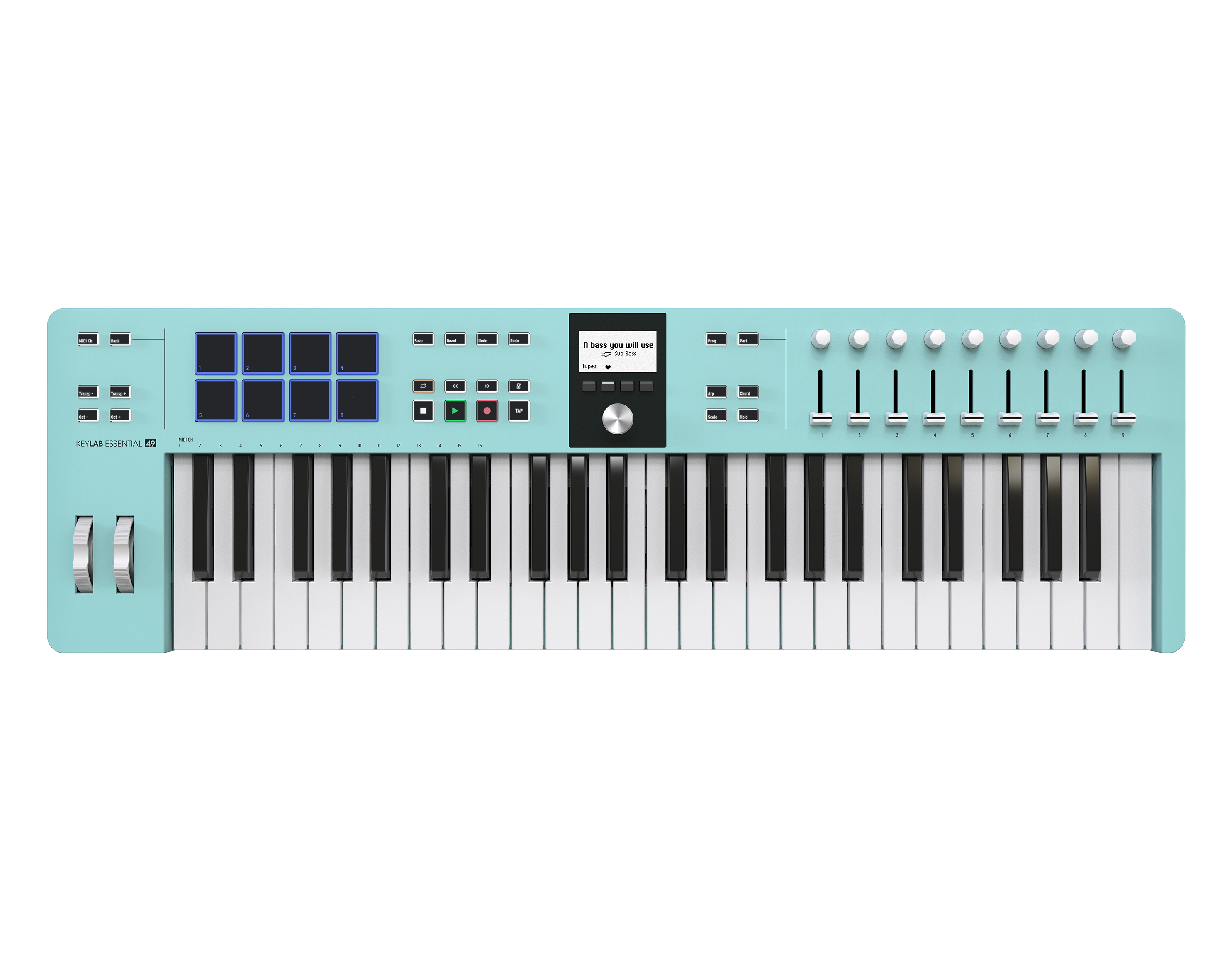 Arturia KeyLab Essential mk3 49-Key Universal MIDI Controller and Software (Aquamarine)