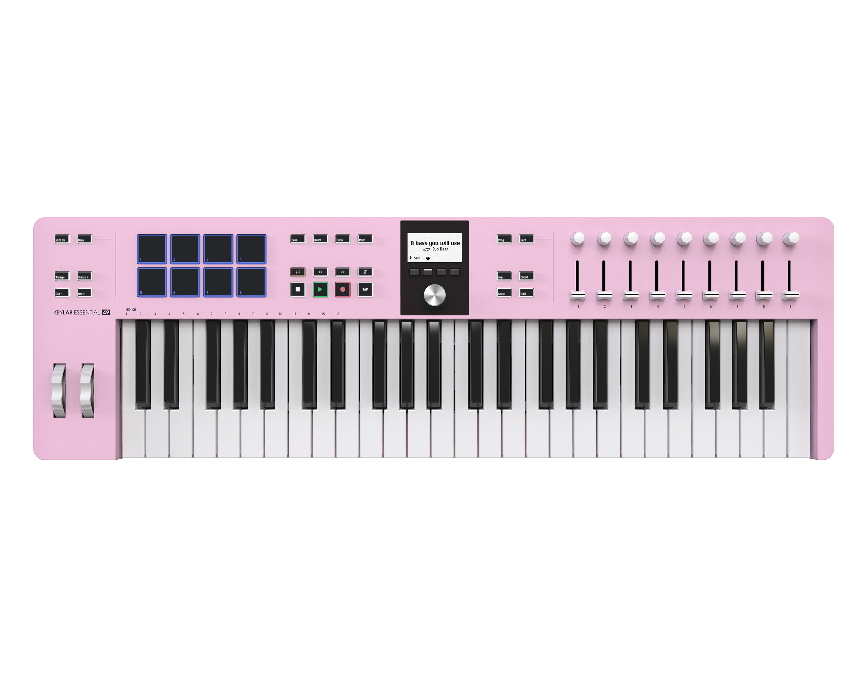 Arturia KeyLab Essential mk3 49-Key Universal MIDI Controller and Software (Rose Quartz)