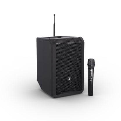 LD Systems LDANNY8HHDB47 ANNY 8 Portable 8 Battery-Powered Bluetooth PA Speaker with Handheld Wireless Mic (Black)