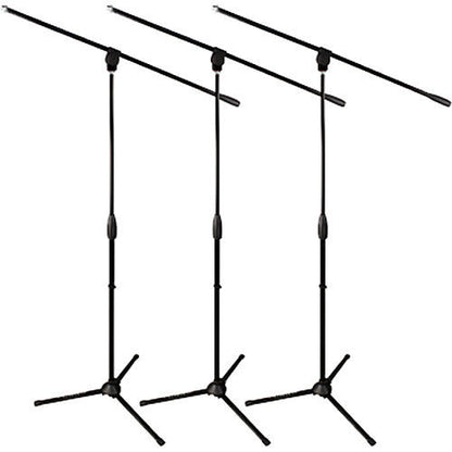 Ultimate Support MC-40B Tripod Mic Stand with 3-Way Adjustable Boom, 3-Pack