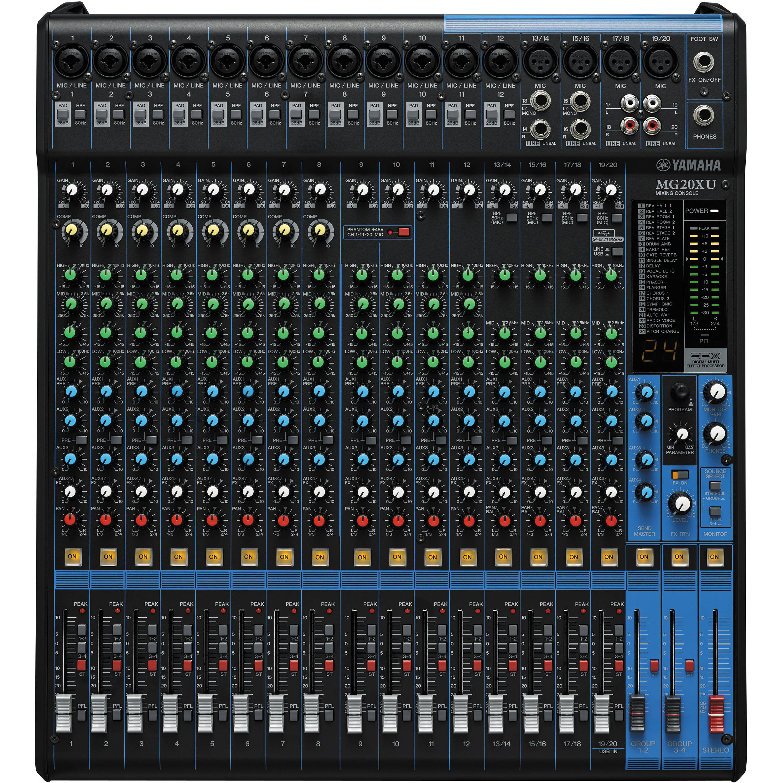 Yamaha MG20XU 20-input Stereo Mixer w/ SPX Effects
