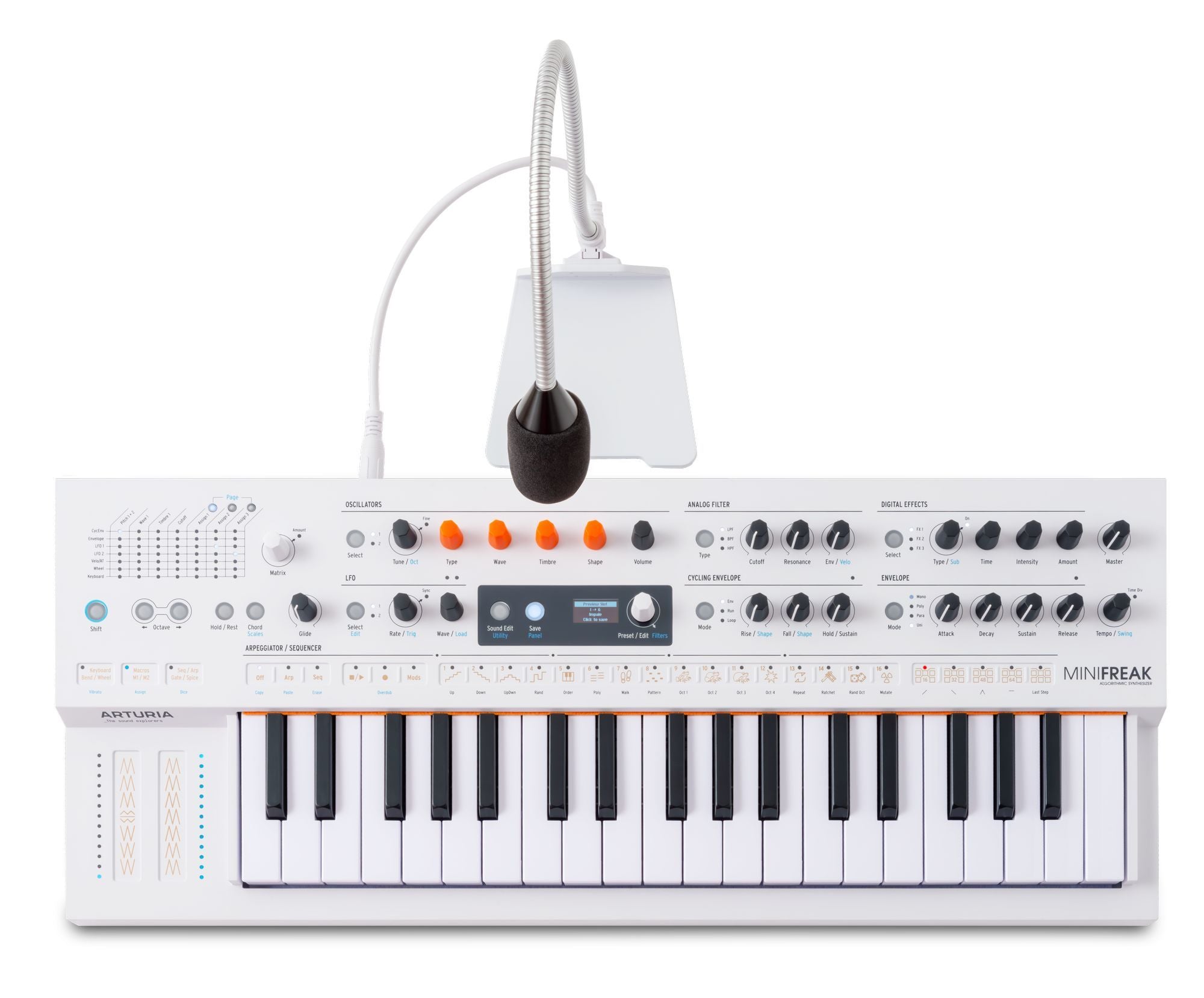 Arturia MiniFreak Vocoder 6-Voice Spontaneous Algorithmic Synthesizer with Gooseneck Microphone