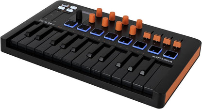 Arturia MiniLab 3 Orange Compact MIDI Keyboard and Pad Controller (Special Edition Orange and Black)