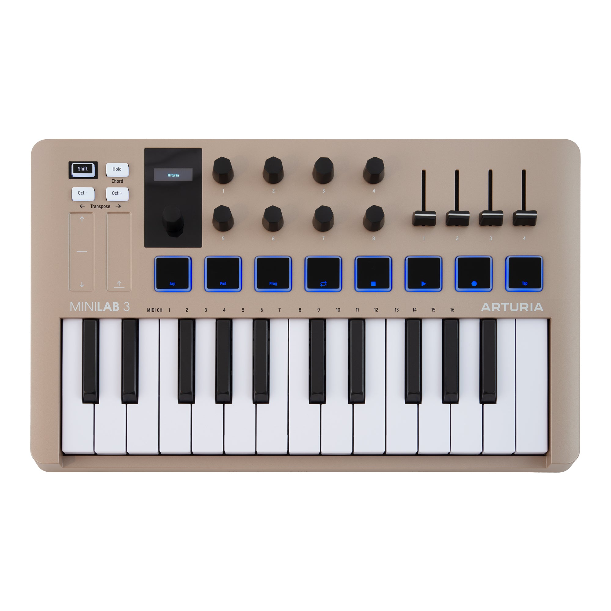 Arturia MiniLab 3 Plug-And-Play MIDI Controller Champagne