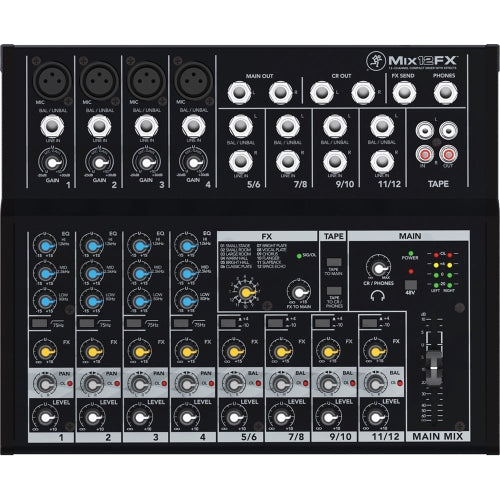 Mackie Mix12FX Rugged Portable 12-Channel Compact Mixer w/ FX