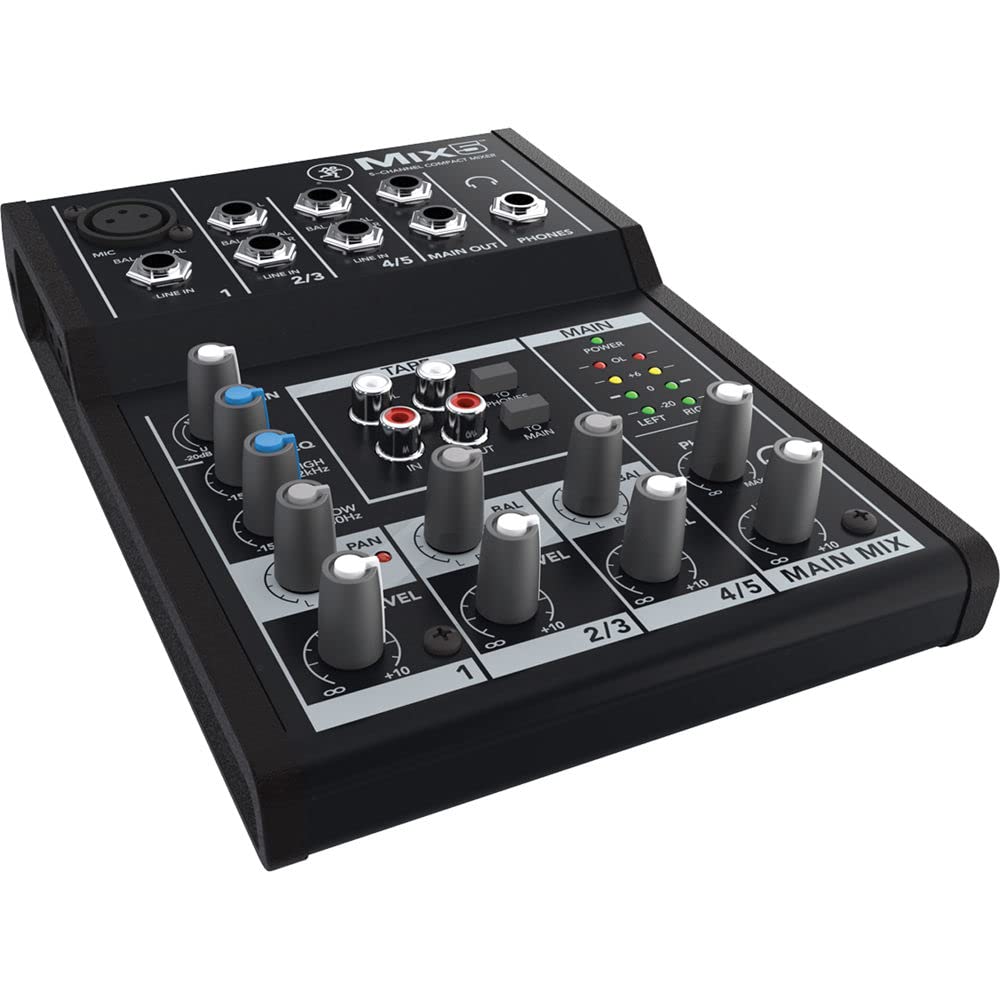 Mackie Mix5 5-Channel 1 Mic/Line Input Compact Mixer w/ 2-Band EQ