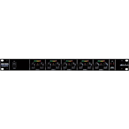 ART MX225 5-Channel Rack Mount Remote Volume Control Zone Distribution Mixer