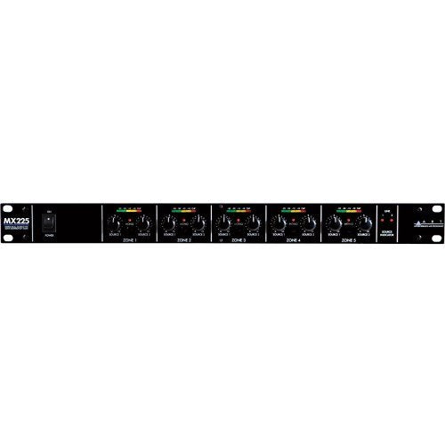 ART MX225 5-Channel Rack Mount Remote Volume Control Zone Distribution Mixer