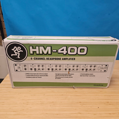 Mackie HM-400 4-Channel Rack Mountable 7 Segment LED Display Headphone Amplifier Used