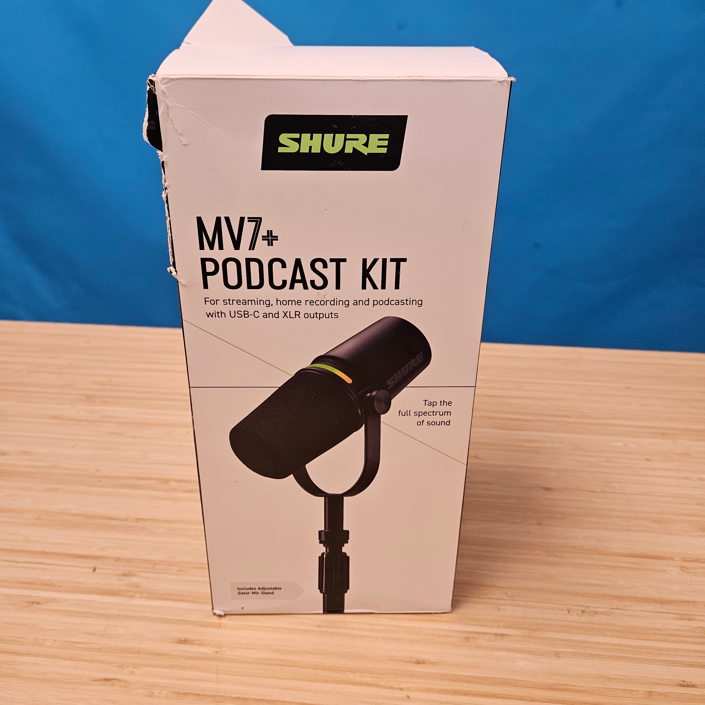Shure MV7+ XLR/USB-C Dynamic Podcasting Microphone (Black) Including Gator Stand
