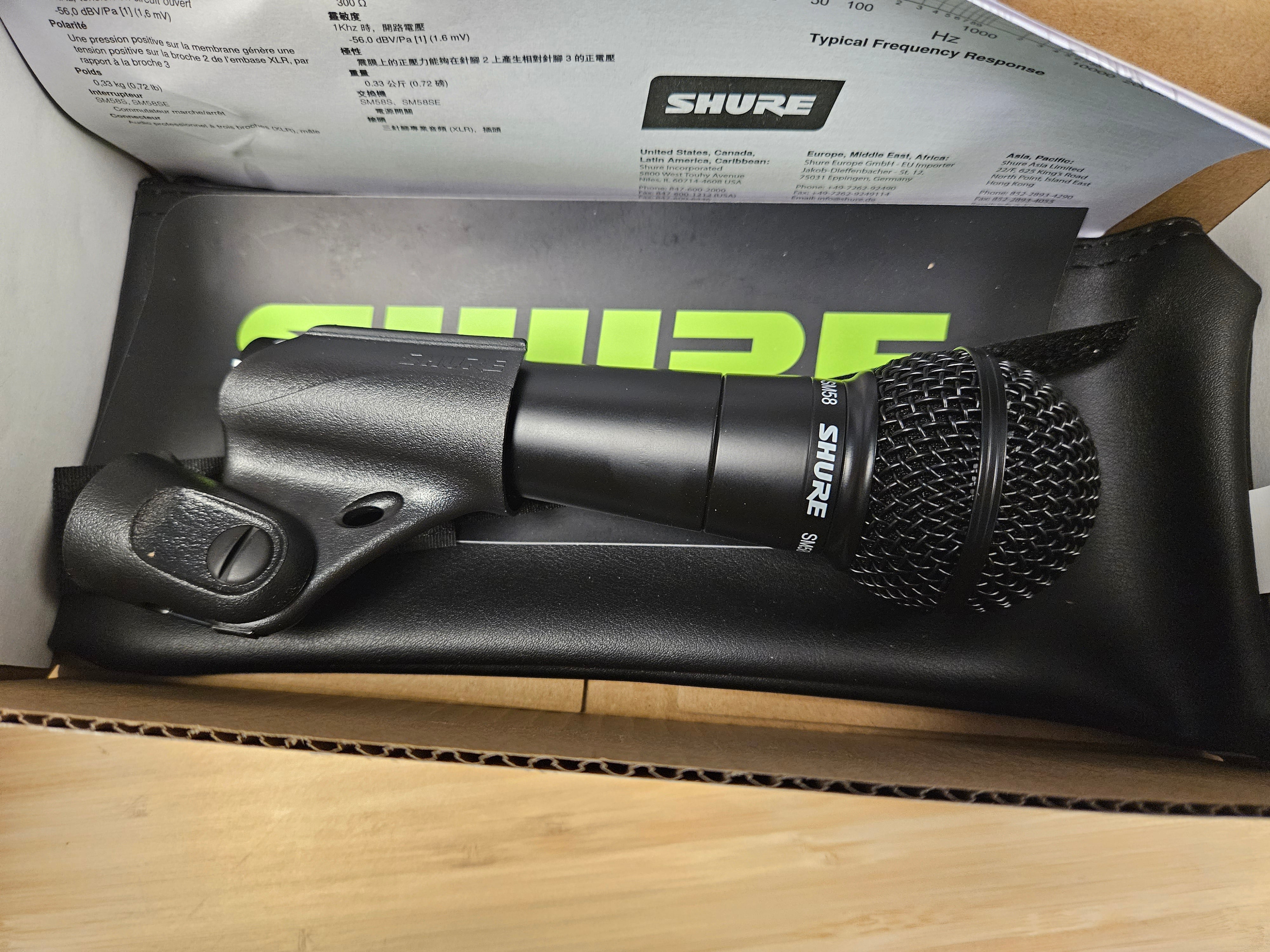 Shure SM58-BLK Dynamic Wired Microphone - Black - Used