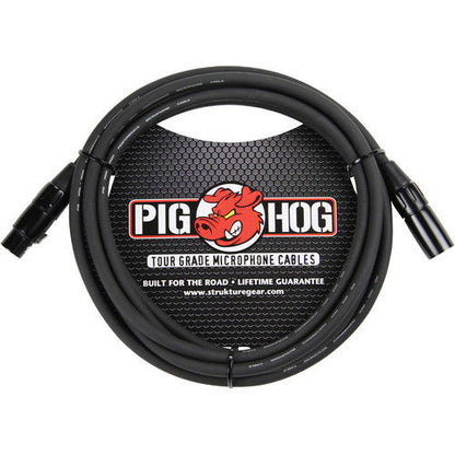 Pig Hog 8mm Mic Cable 10', Male - Female, Straight Audio, XLR 3-Pin