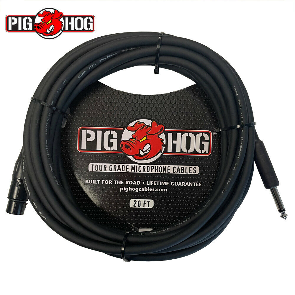 Pig Hog PHM20Z 20ft 8mm Hi-Z XLR Female to 1/4