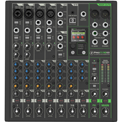 Mackie ProFX10 GO Battery-Powered Analog Audio Mixer With Bluetooth