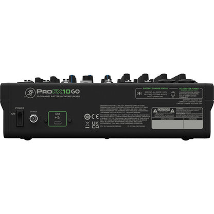 Mackie ProFX10 GO Battery-Powered Analog Audio Mixer With Bluetooth