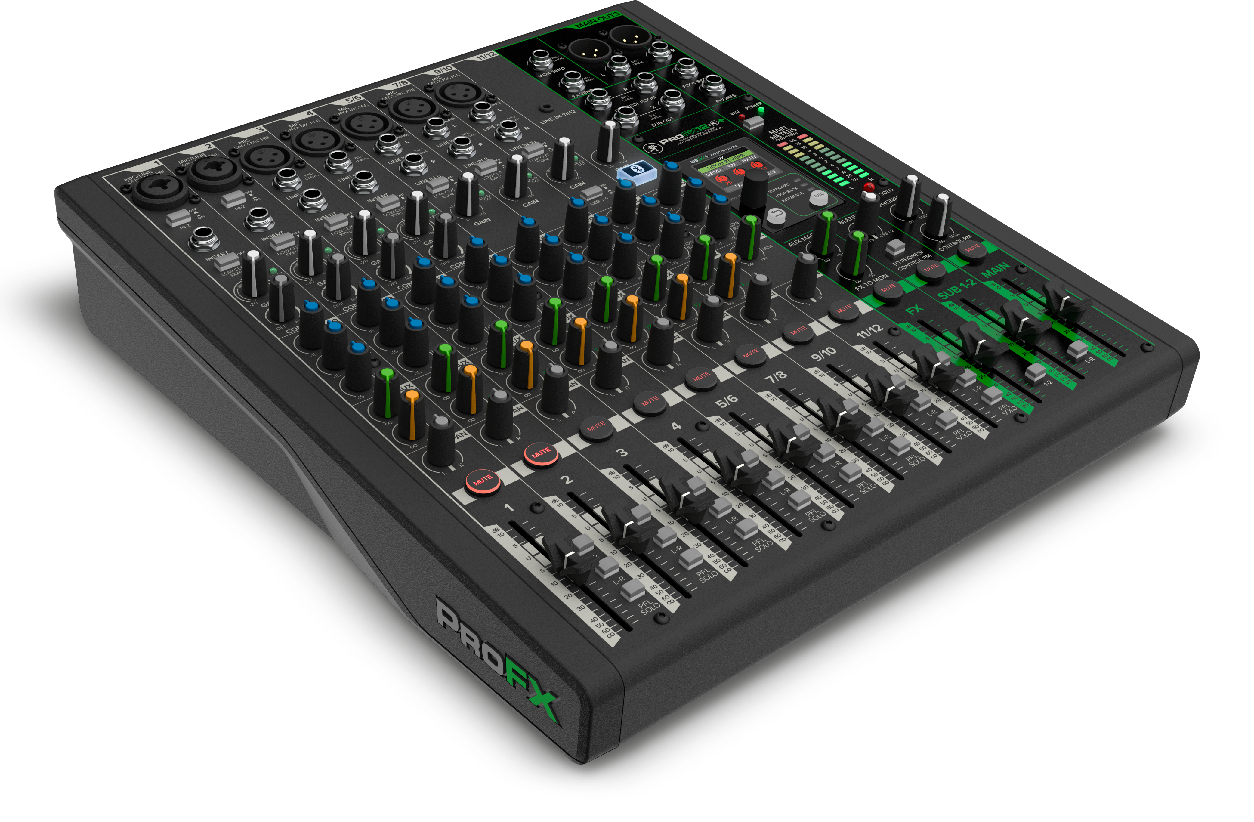 Mackie ProFX12v3+ 12-Channel Analog Mixer With Enhanced FX, USB Recording Modes and Bluetooth