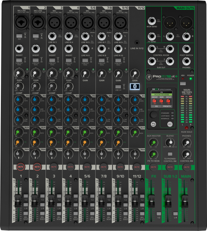 Mackie ProFX12v3+ 12-Channel Analog Mixer With Enhanced FX, USB Recording Modes and Bluetooth