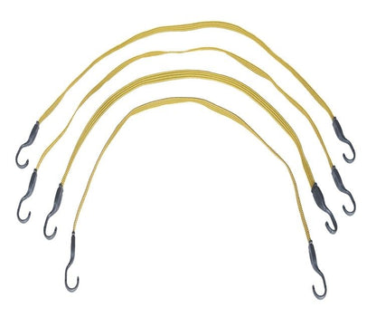 RocknRoller RBCB Black and Yellow Flexible Bungie Straps (4 Pack)