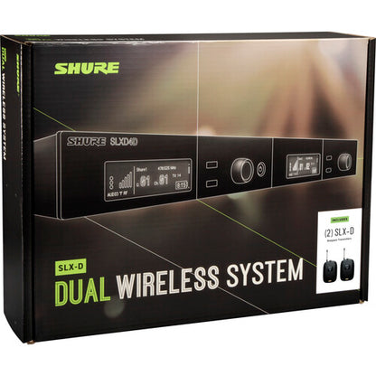 Shure SLXD14D-H55 Dual Wireless System with Two SLXD1 Bodypack Transmitters (H55: 515 to 558 MHz)