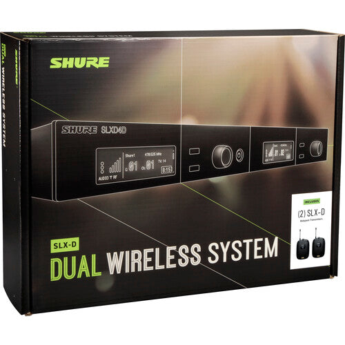 Shure SLXD14D-H55 Dual Wireless System with Two SLXD1 Bodypack Transmitters (H55: 515 to 558 MHz)