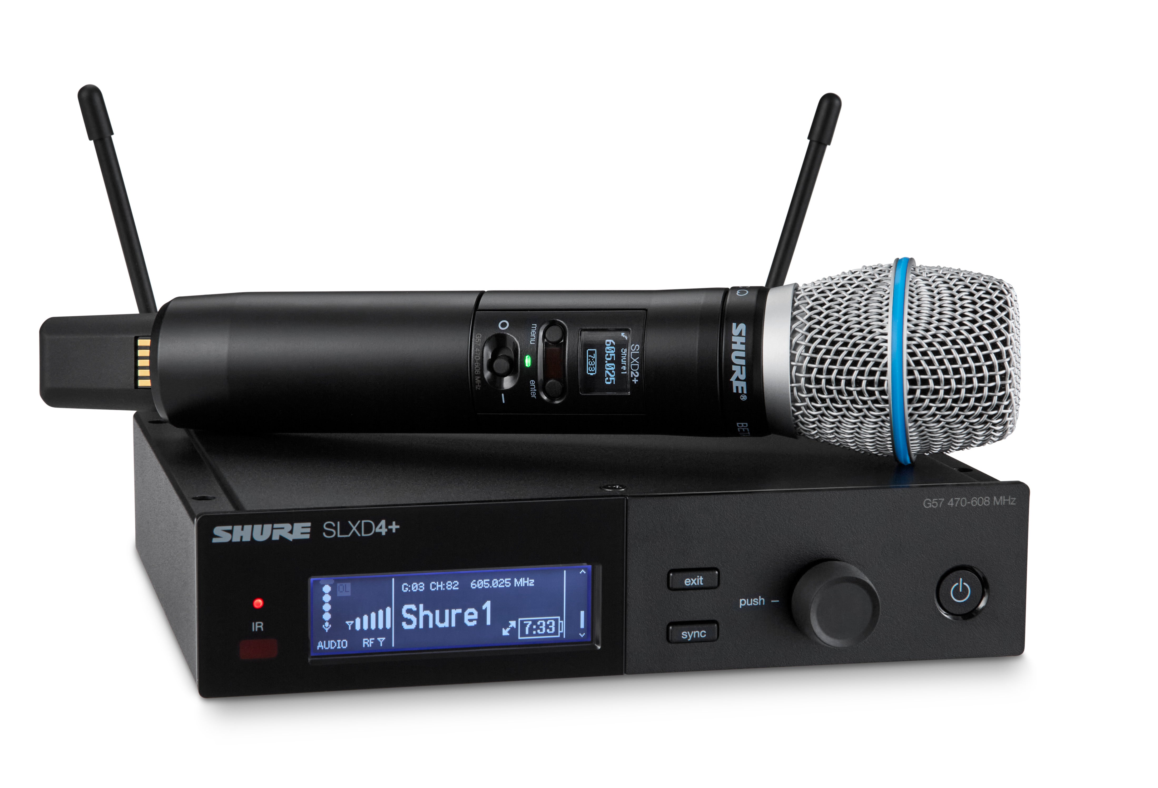 Shure SLXD24+/B87A-G57 Digital 1-Channel Wireless Microphone System (G57: 470 - 608 MHz)