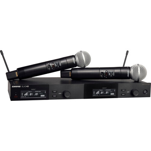 Shure SLXD24D/SM58-H5 Dual Wireless Handheld Transmitter with 2 SLXD2/58 Transmitters (H55 Frequency Band: 514 to 558 MHz)