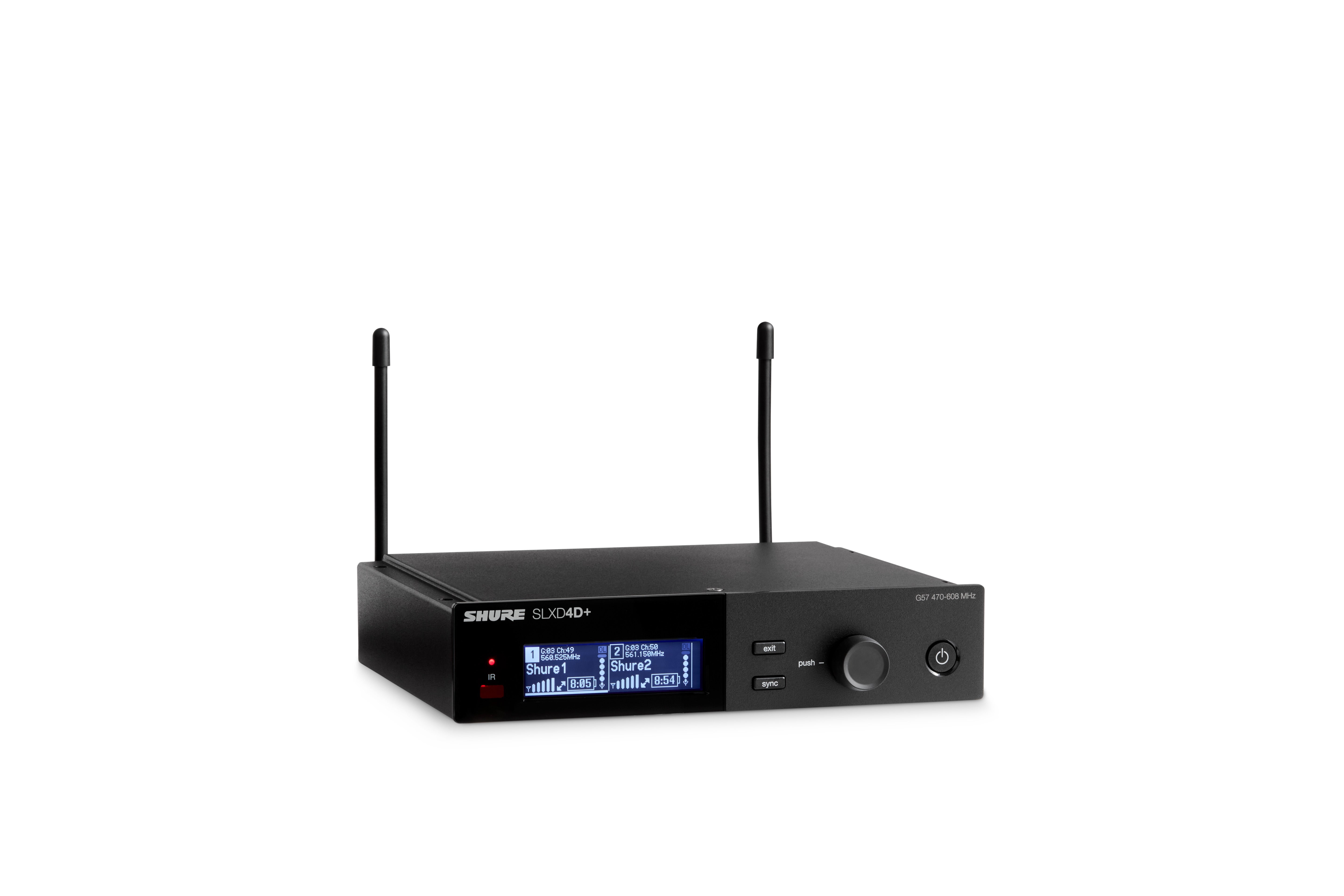 Shure SLXD4D+-G57 Digital 2-Channel Wireless Receiver (G57: 470 - 608 MHz)