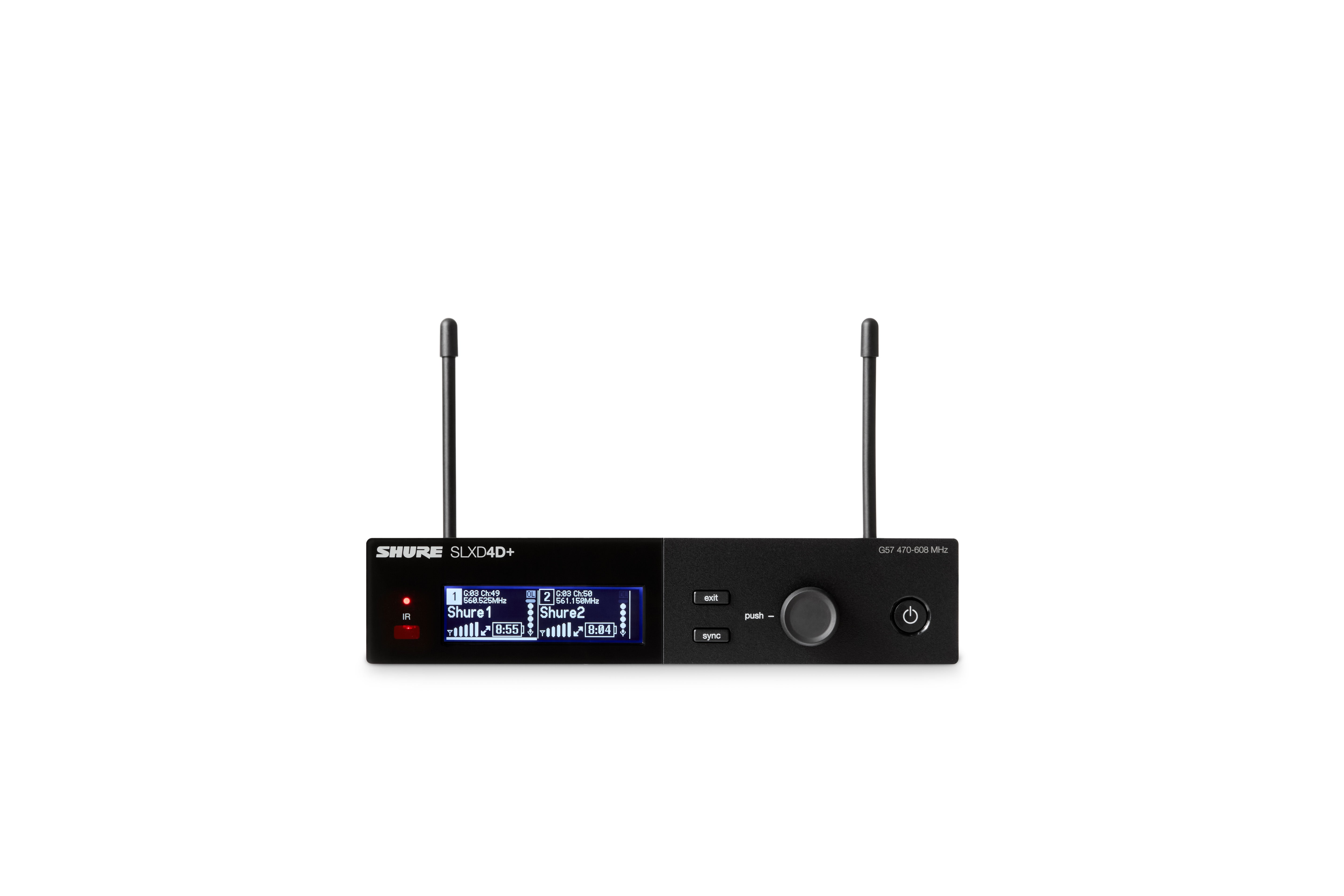 Shure SLXD4D+-G57 Digital 2-Channel Wireless Receiver (G57: 470 - 608 MHz)