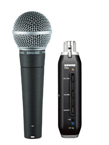 Shure X2u XLR to USB Microphone Signal Adapter and SM58 Microphone Bundle