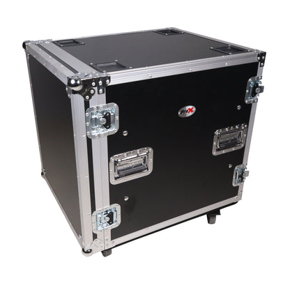 ProX T-12RSP24W 12U Space Shockproof Amp Rack ATA Flight Case 24 in. Depth with Caster Wheels