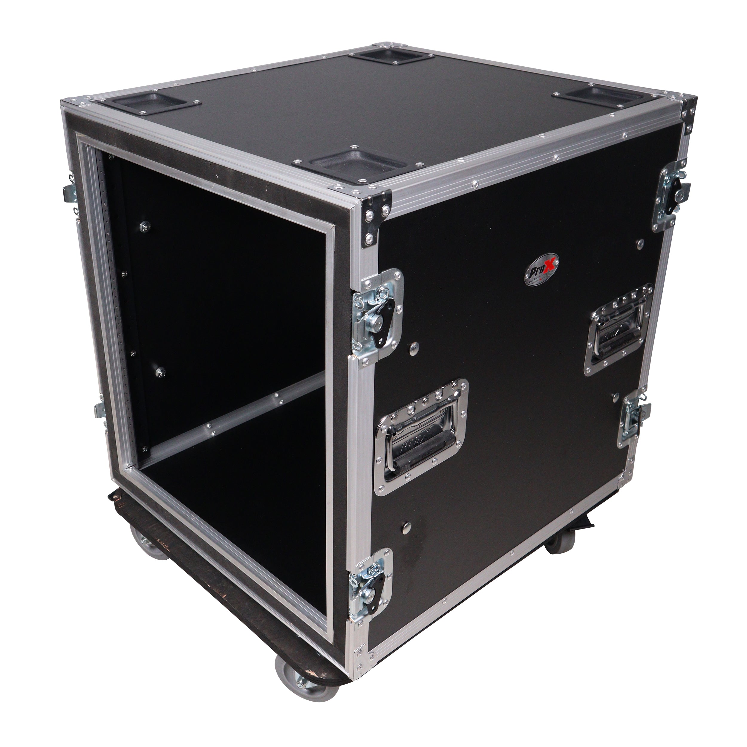 ProX T-12RSP24W 12U Space Shockproof Amp Rack ATA Flight Case 24 in. Depth with Caster Wheels