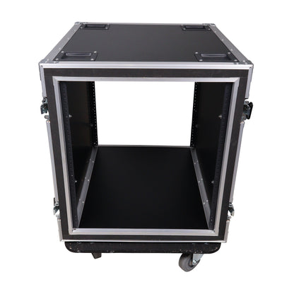ProX T-12RSP24W 12U Space Shockproof Amp Rack ATA Flight Case 24 in. Depth with Caster Wheels