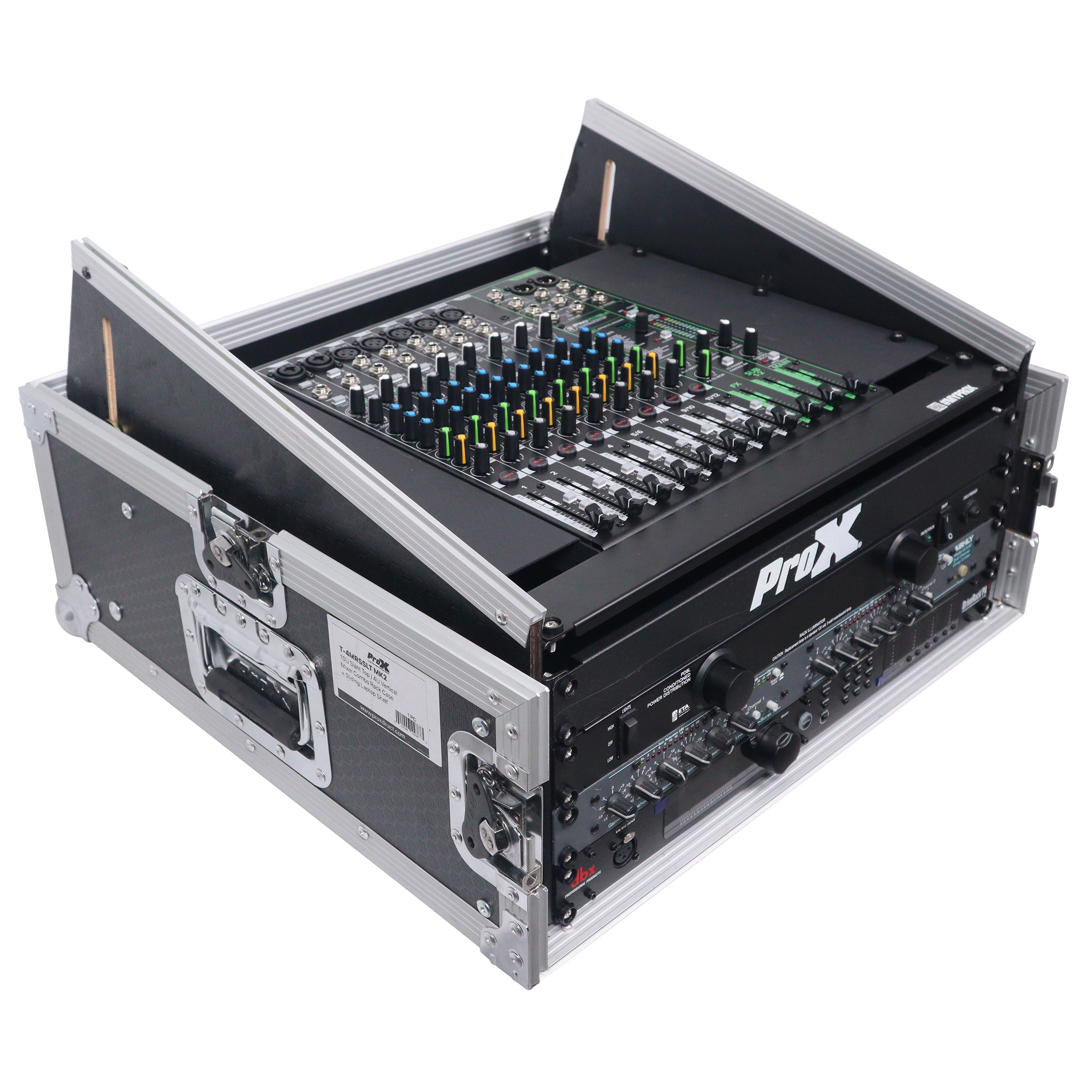 ProX T-4MRSS MK2 4U Vertical Rack and 10U Top Adjustable Angle Slant Mixer