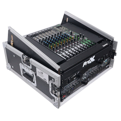 ProX T-4MRSS MK2 4U Vertical Rack and 10U Top Adjustable Angle Slant Mixer