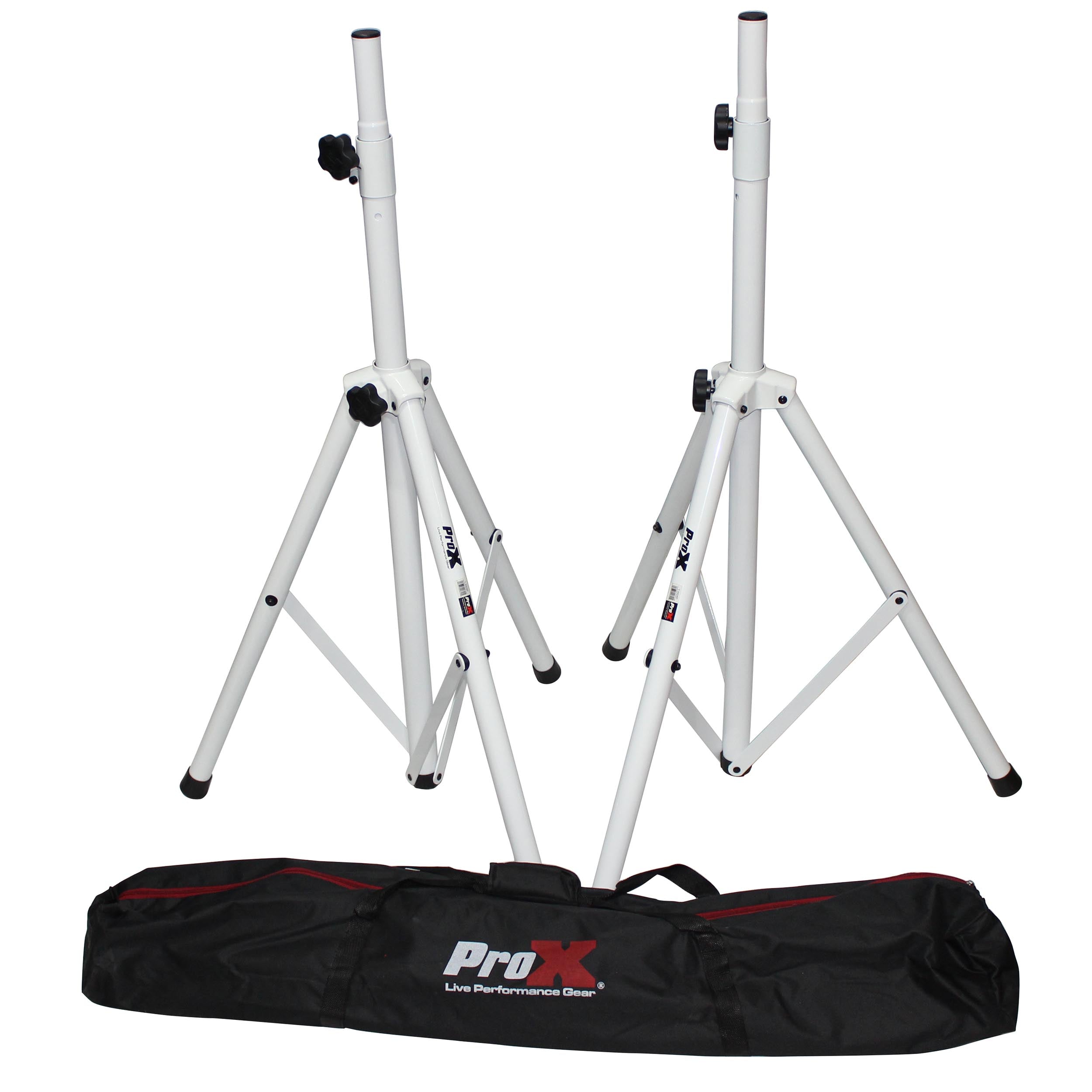 ProX T-SS28P White Heavy-Duty All Metal Speaker Tripod Stand Set of 2