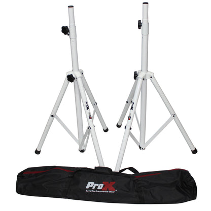 ProX T-SS28P White Heavy-Duty All Metal Speaker Tripod Stand Set of 2