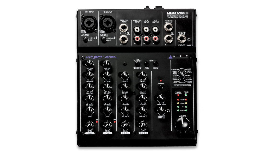 ART USBMIX6 Six Channel Mixer and USB Audio Interface
