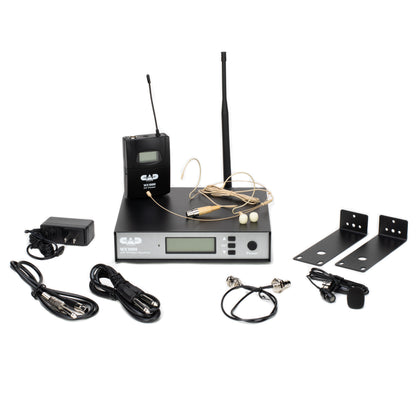 CAD WX1000BP UHF Wireless BodyPack System - Frequency Agile - Includes WX5 Guitar Cable, WX7 Headworn and WX9 Lav